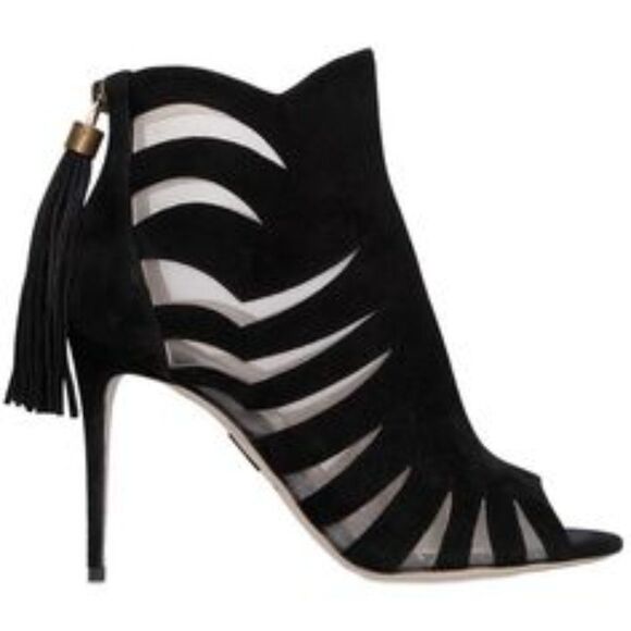 Black Paul Andrew 'Hanaa 90' Suede Cutout Booties - 36 - Picture 2 of 10